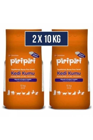 Pisipisi Pisi Pisi Sabun Kokulu Kalın Taneli Topaklaşan Kedi Kumu - 1