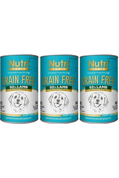 Nutri Canine Nutri Canin Kuzu Etli Tahılsız Yavru Köpek Konservesi 400 G 3 Adet - 1