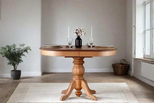 Rika Baba Ayak Oval Açılır Masa 80x120 - Resim 8