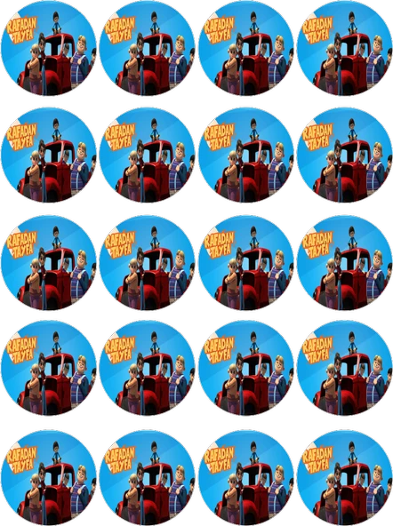 Rafadan Tayfa Yenilebilir Yuvarlak Kurabiye Resim Baskı ürün görseli