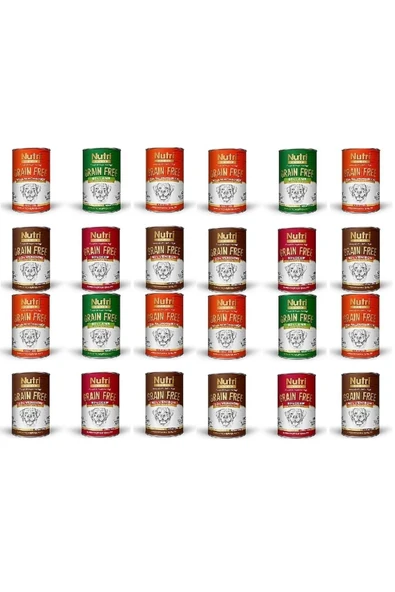 Nutri Canine Nutri Canin Karışık Etli Tahılsız Yetişkin Köpek Konservesi 400 G 24 Adet