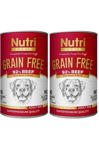 Nutri Canine Nutri Canin Sığır Biftek Etli Tahılsız Yetişkin Köpek Konservesi 400 G 2 Adet - 1