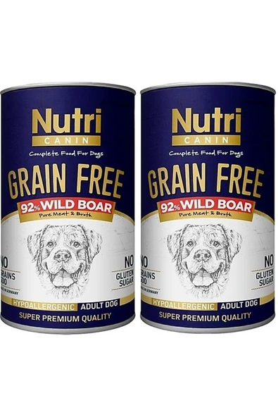 Nutri Canine Nutri Canin Yaban Domuzu Etli Tahılsız Yetişkin Köpek Konservesi 400 G 2 Adet - 1