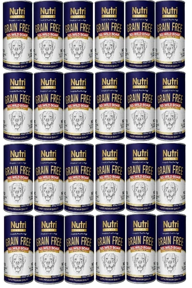 Nutri Canine Nutri Canin Yaban Domuzu Etli Tahılsız Yetişkin Köpek Konservesi 400 G 24 Adet