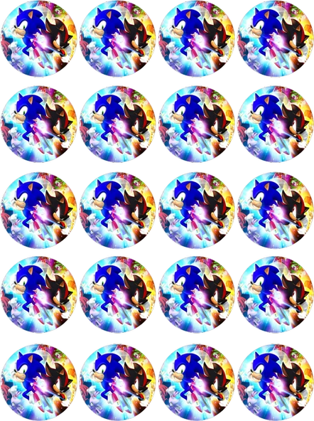 Sonic Yenilebilir Yuvarlak Kurabiye Resim Baskı ürün görseli 1