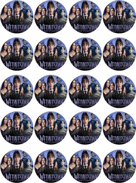 Wednesday Yenilebilir Yuvarlak Kurabiye Resim Baskı ürün görseli