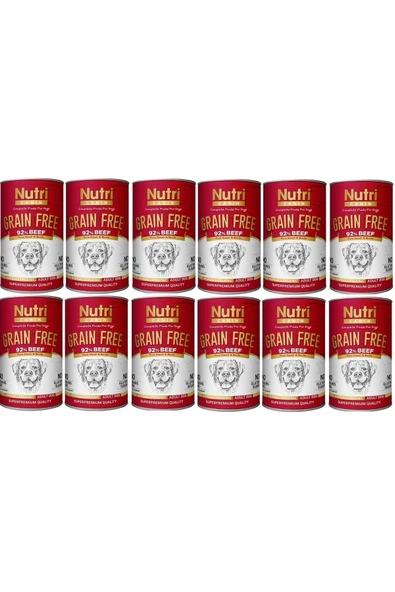 Nutri Canine Nutri Canin Sığır Biftek Etli Tahılsız Yetişkin Köpek Konservesi 400 G 12 Adet - 1