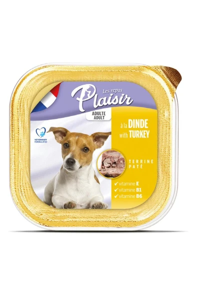 Plaisir Pate 150gr Hindi Etli Yetişkin 22adet Yaş Köpek Maması