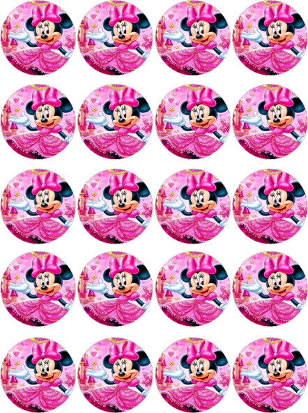 Minnie Mouse Yenilebilir Yuvarlak Kurabiye Resim Baskı ürün görseli