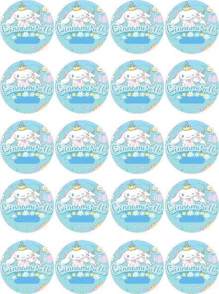 Cinnamoroll Yenilebilir Yuvarlak Kurabiye Resim Baskı ürün görseli 1