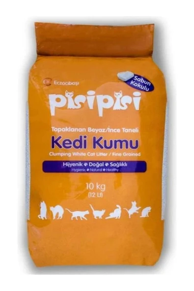 Pisipisi Pisi Pisi Sabun Kokulu Ince Taneli Topaklanan Kedi Kumu 10 Kg - 1