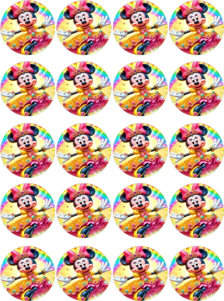 Minnie Mouse Yenilebilir Yuvarlak Kurabiye Resim Baskı ürün görseli