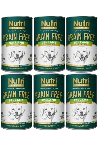 Nutri Canine Nutri Canin Kuzu Etli Tahılsız Yaşlı Köpek Konservesi 400 G 6 Adet
