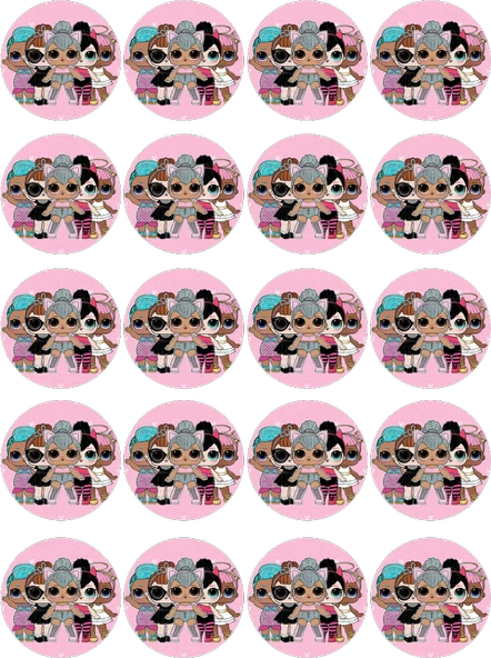 Lol Bebek Yenilebilir Yuvarlak Kurabiye Resim Baskı ürün görseli