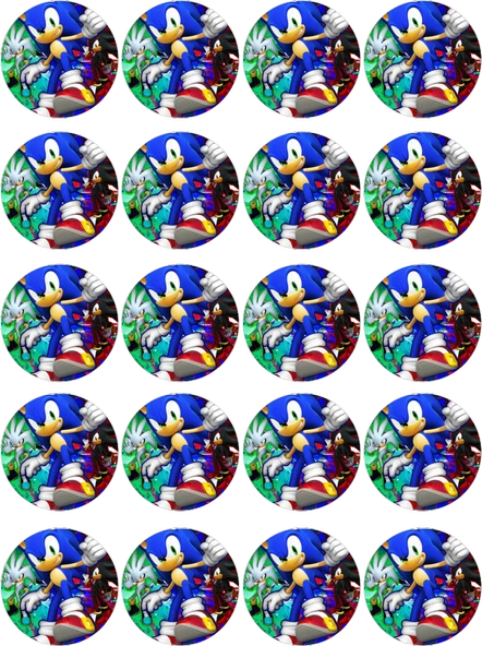 Sonic Yenilebilir Yuvarlak Kurabiye Resim Baskı ürün görseli 1