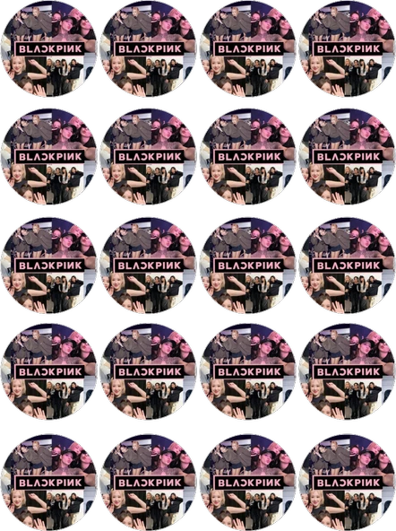 Black Pink Yenilebilir Yuvarlak Kurabiye Resim Baskı - 1