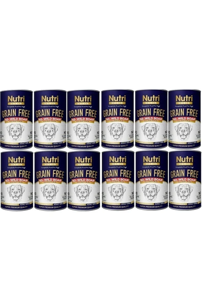 Nutri Canine Nutri Canin Yaban Domuzu Etli Tahılsız Yetişkin Köpek Konservesi 400 G 12 Adet