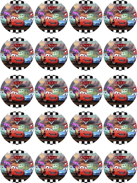 Cars Yenilebilir Yuvarlak Kurabiye Resim Baskı ürün görseli