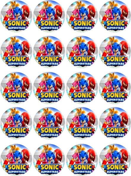 Sonic Yenilebilir Yuvarlak Kurabiye Resim Baskı ürün görseli 1