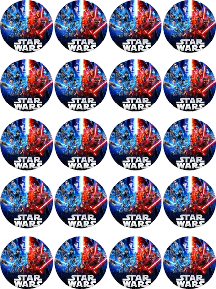 Starwars Yenilebilir Yuvarlak Kurabiye Resim Baskı ürün görseli