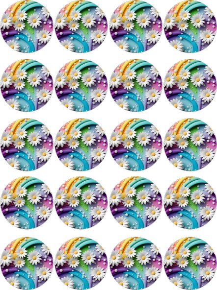 Papatya Yenilebilir Yuvarlak Kurabiye Resim Baskı ürün görseli