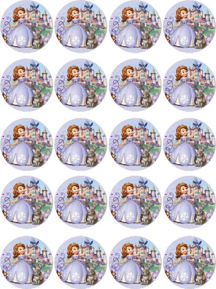 Sofia Yenilebilir Yuvarlak Kurabiye Resim Baskı ürün görseli