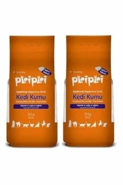 Pisipisi Sabun Kokulu İnce Taneli Topaklaşan Kedi Kumu 10 Kg x 2 Adet