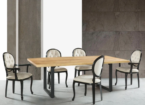 Madalyon Kolçaklı Kapitoneli Sandalye - Resim 7