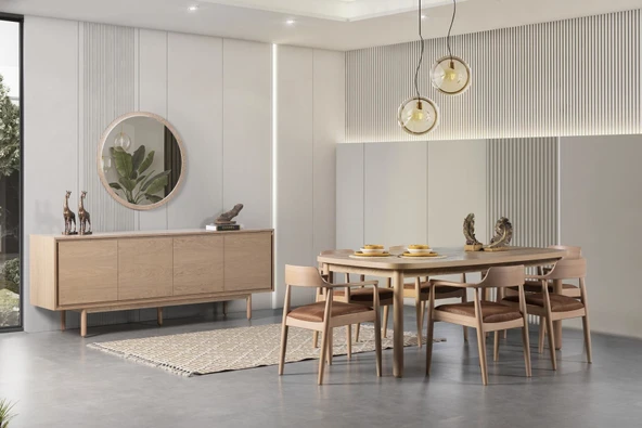 Bien Meşe Yemek Masası 100x190 - Resim 10