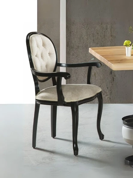 Madalyon Kolçaklı Kapitoneli Sandalye ürün görseli