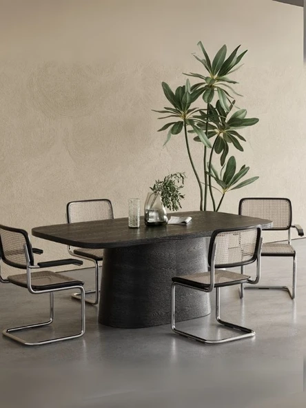 Barocco İtalyan Still Oval Ahşap Yemek Masası 100x180 ürün görseli