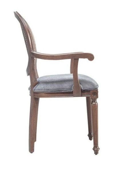 Madalyon Kolçaklı Hazeranlı Ahşap Klasik Sandalye - Resim 10