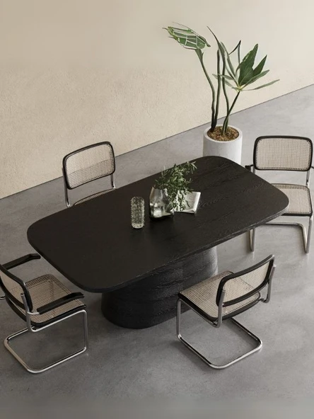 Barocco İtalyan Still Oval Ahşap Yemek Masası 100x180 - Resim 2