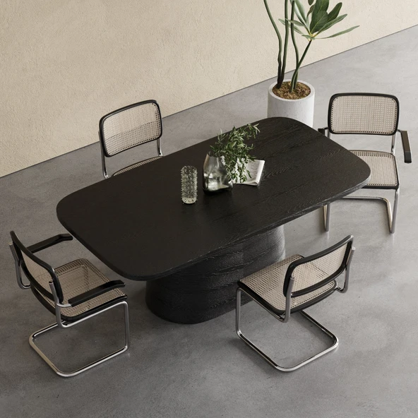 Barocco İtalyan Still Oval Ahşap Yemek Masası 100x180 - Resim 7