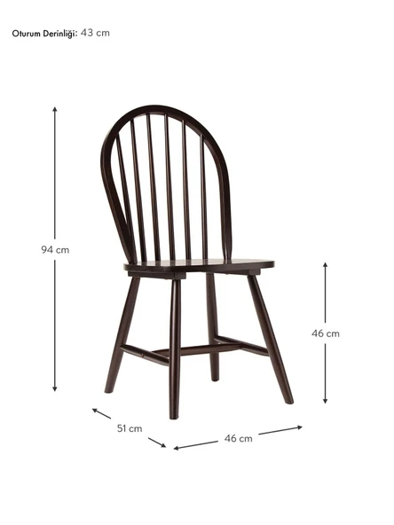 Tropico Amerikan Retro Ahşap Sandalye - Resim 6