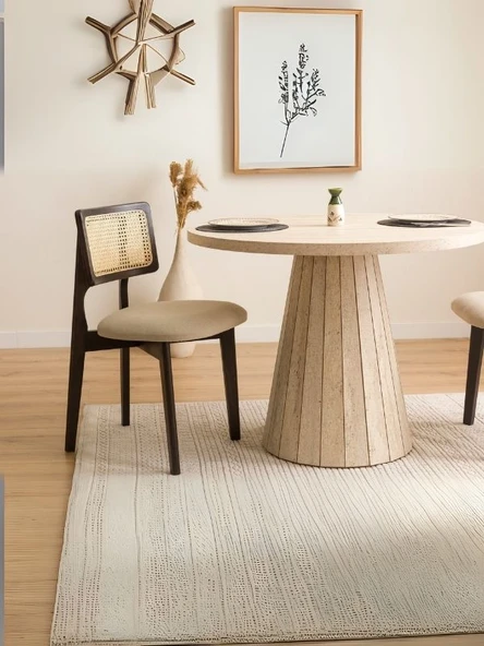 Zeus Bambu Hasırlı Ahşap Bohem Sandalye ürün görseli