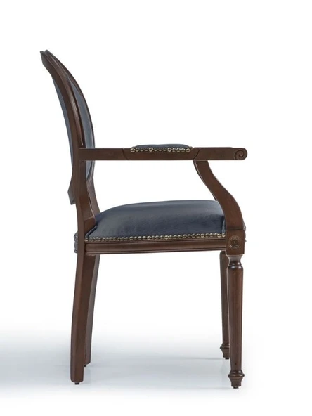 Madalyon Kolçaklı Ahşap Klasik Sandalye - Resim 12