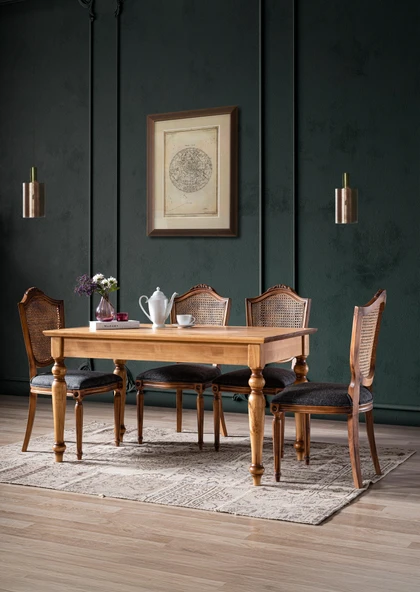 Kupa Torna Oymalı Ahşap Sandalye - Resim 7