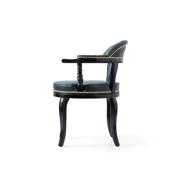 Majesta Kapitoneli Classic Ahşap Sandalye - Resim 3