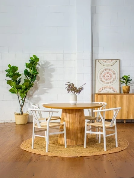 Mistral İskandinav Doğal Ahşap Mutfak Masası 120x120 - Resim 2