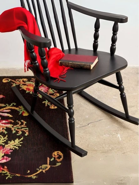 Willlow Rocker Ahşap Sallanır Sandalye - Resim 6