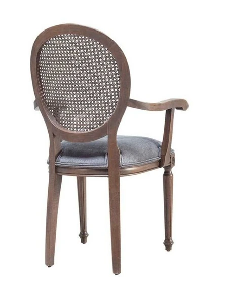 Madalyon Kolçaklı Hazeranlı Ahşap Klasik Sandalye - Resim 11