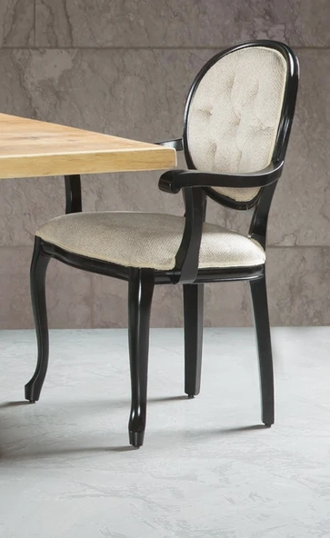 Madalyon Kolçaklı Kapitoneli Sandalye - Resim 8