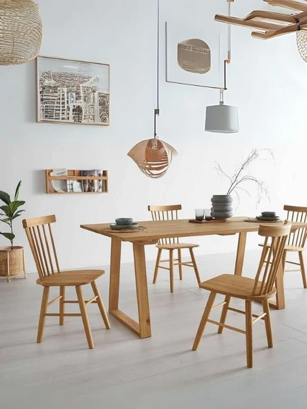 Nepal Ahşap Mutfak Masası 100x200 ürün görseli