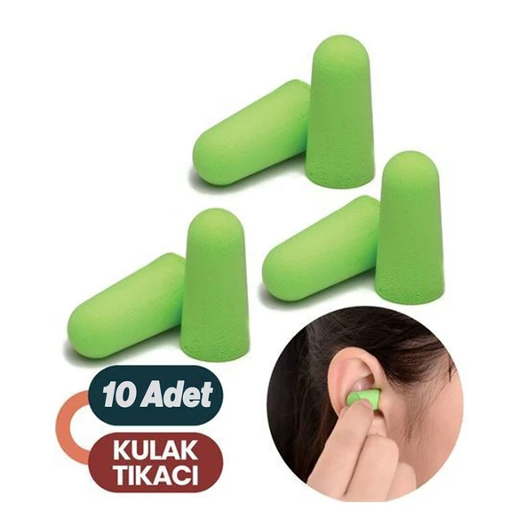 Tek Kullanımlık Kulak Tıkacı (5 Çift) 36 Db Pu Pamuk Tıkaç Gürültü Ses Önleyici Yüzme Su Koruyucu - Resim 7