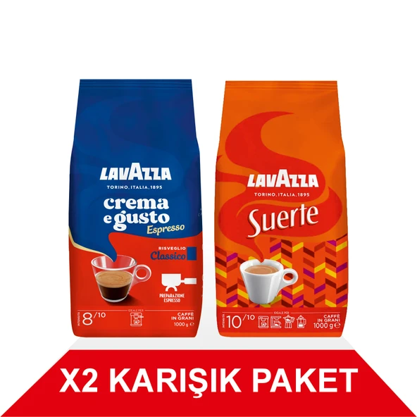Crema e Gusto Classico + Suerte Çekirdek Kahve (1000gr) 2'Li Paket - 1