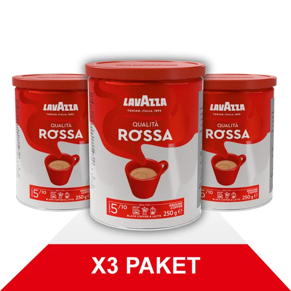 Qualità Rossa Filtre Kahve Teneke Kutu (250gr) x3
