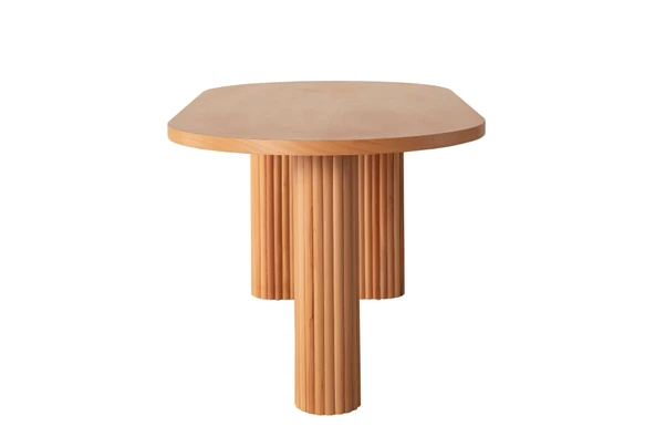 Calista Oval Ahşap Bohem Yemek Masası 90x180 - Resim 9