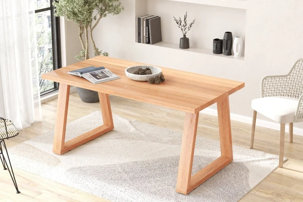 Nepal Ahşap Mutfak Masası 90x170 - Resim 3