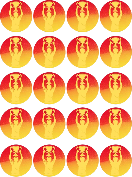 Sarı Kırmızı Taraftar Yenilebilir Yuvarlak Kurabiye Resim Baskı ürün görseli